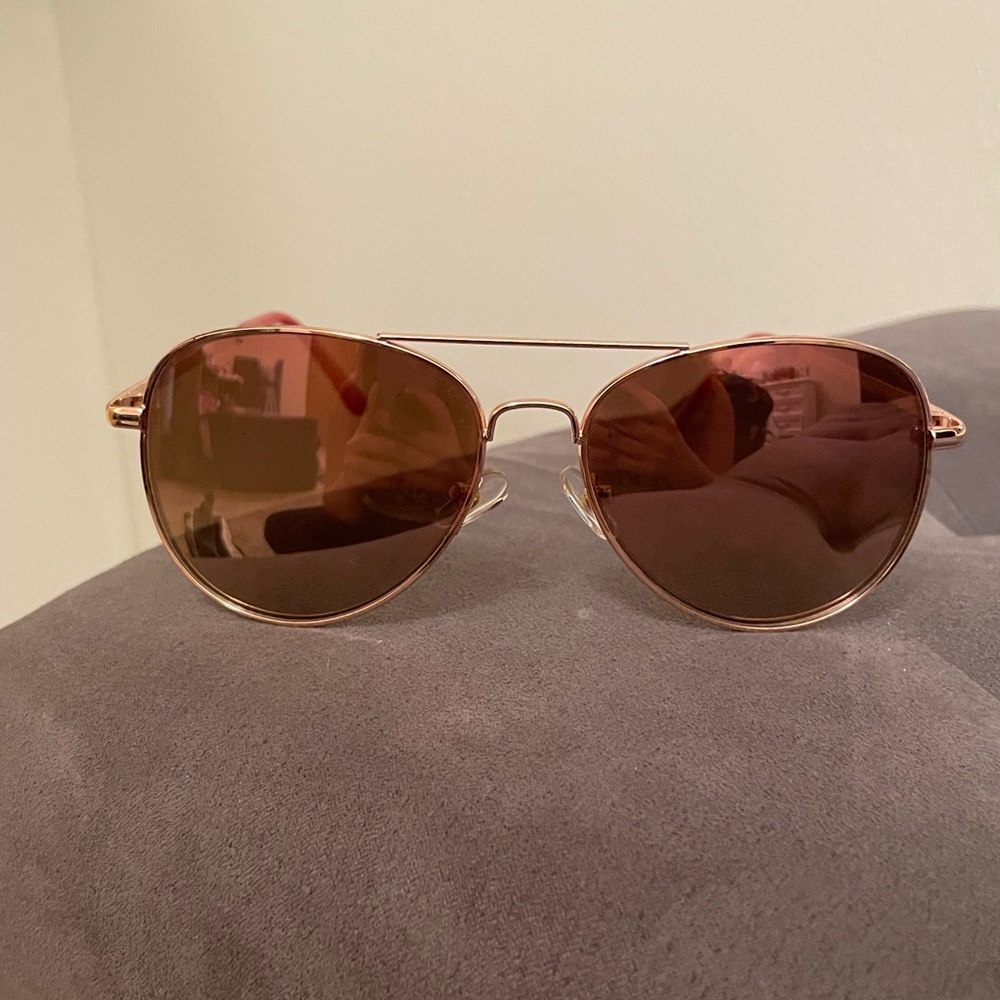 Rose Gold Aviator Sunglasses